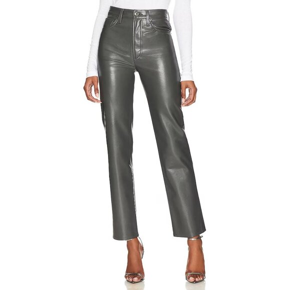 AGOLDE Recycled Leather 90's Pinch Waist Marker Gray NWT $348 Size 29 - Picture 1 of 9